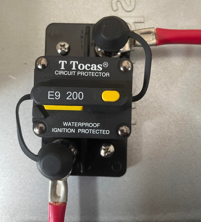 T Tocas E9 3/8" Studs 200 Amp Circuit Breaker with Manual Reset 12V- 48V,IP67 Waterproof, 200A Switchable Breakers Surface Mount - Image 2